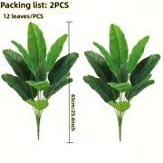 2pcs Large Realistic Artificial Bird of Paradise Plants UV Resistant No Fade Fake Banana Leaf Palm Tree for All Season Decor