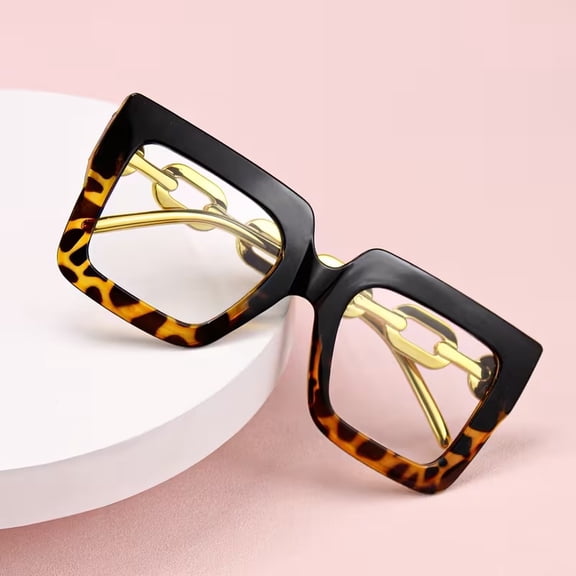 2pcs Large Rectangular Reading Glasses with Chain-Style Temples Full-Frame Colored Frames for Women Men Presbyopia Farsightedness Computer Book Reading Office Use