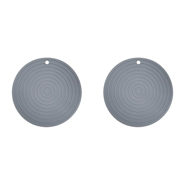 2pcs Large Size Table Desk Placemats Round Silicone Coaster Bowl Pad
