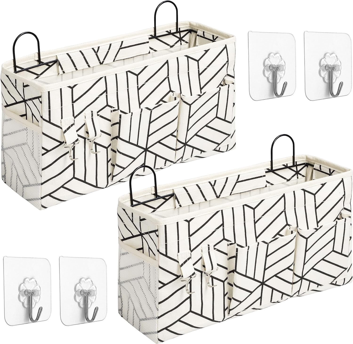 2pcs Large Wall Hanging Storage Bag, Door Closet Linen Fabric Pockets ...