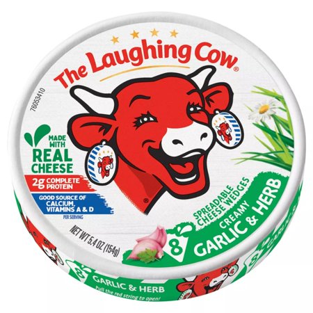 2pcs Laughing Cow, Garlic And Herb Wedge, 6 Ounce