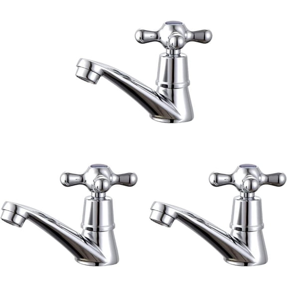 2pcs Lavabo Drop Single Washbasin Cold for Blue Basin Mixer Hole Water Metal Taps Red Sink Mixers Handle with Tap Lever and Faucetred Bathroom Kitchenred Kitchen Model Alloy Cross