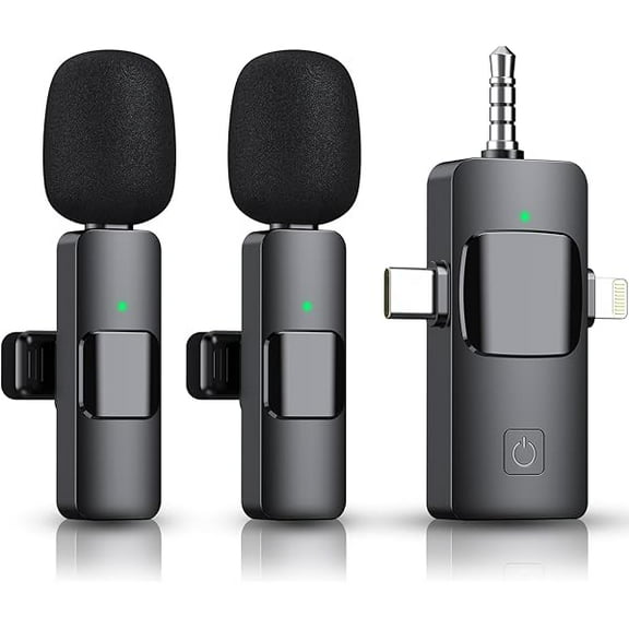 2pcs Lavalier Wireless Microphone for iPhone iPad