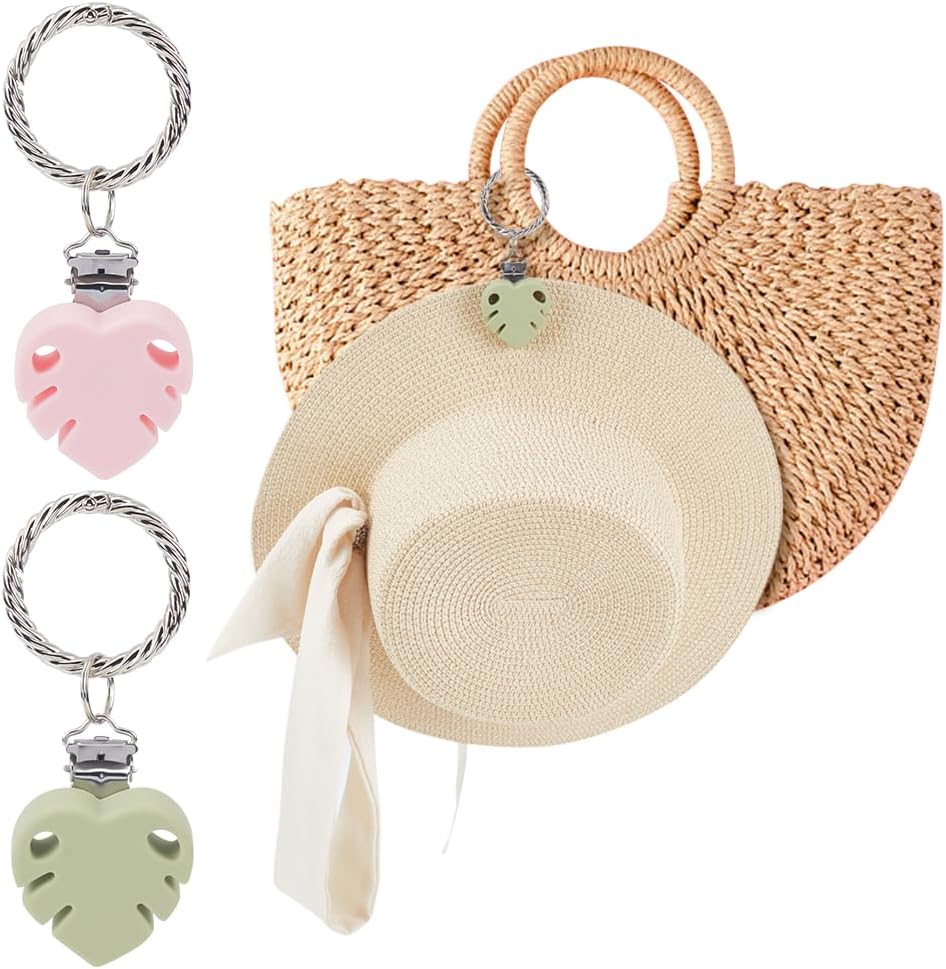 2pcs Leaf Silcone Travel Hat Clips for Travel on Bag Hat Clip for