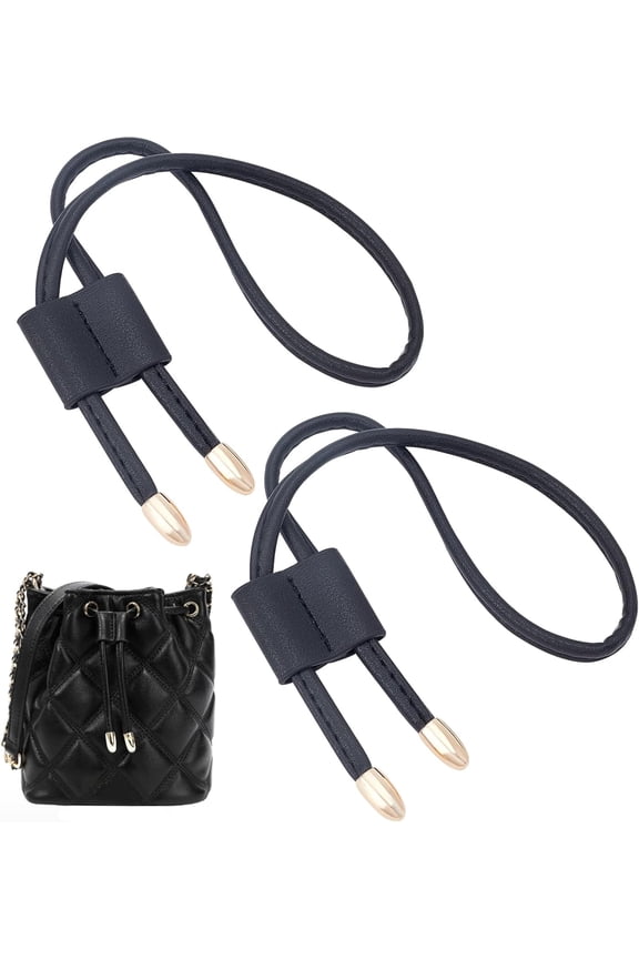 2pcs Leather Bag Drawstring 20.2inch/51cm Black Leather Slide String Keeper for Bucket Bag Pull String Adjustable Tote Bag Strap Drawstring Bunches Pocket Accessories for Boho Rogue Fringe Bag DIY