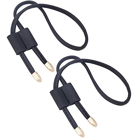 2pcs Leather Bag Drawstring 20.2inch51cm Black Leather Slide String Keeper for Bucket Bag Pull String Tote Bag Strap Drawstring Bunches Pocket Accessories for Boho Rogue Fringe Bag