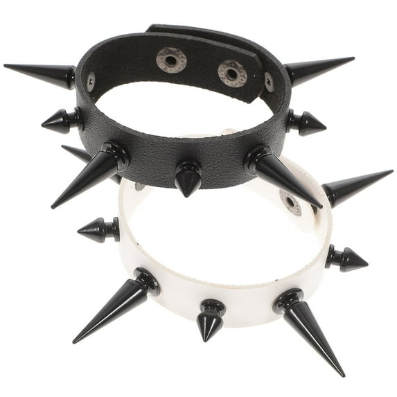2pcs Leather Bracelet Punk Cuff Bracelet Spiked Bracelet Goth Bracelet Punk Jewelry