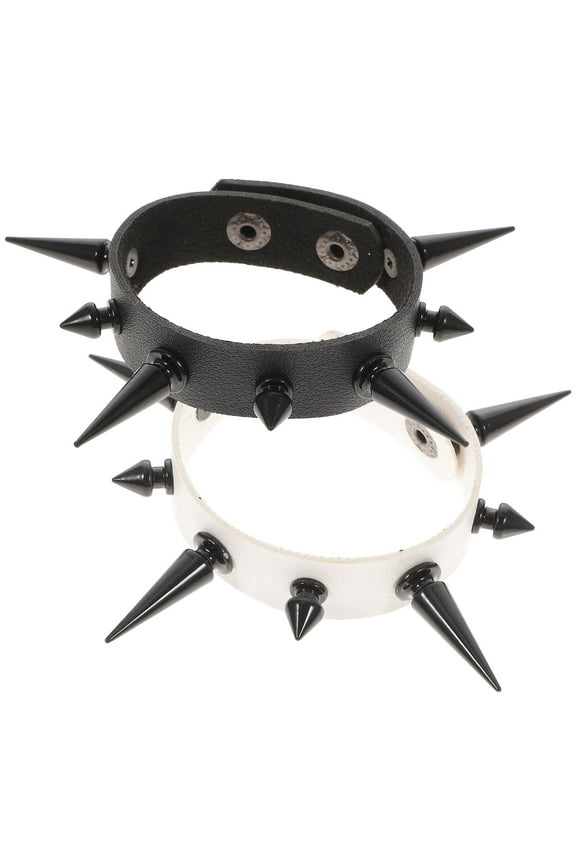 2pcs Leather Bracelet Punk Cuff Bracelet Spiked Bracelet Goth Bracelet Punk Jewelry