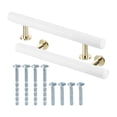 thumbnail image 1 of 2pcs Leather Cabinet Knobs, 15.1x1.6cm/6x0.6" Leather Drawer Pulls Zinc Alloy Dresser Knobs, White, 1 of 6