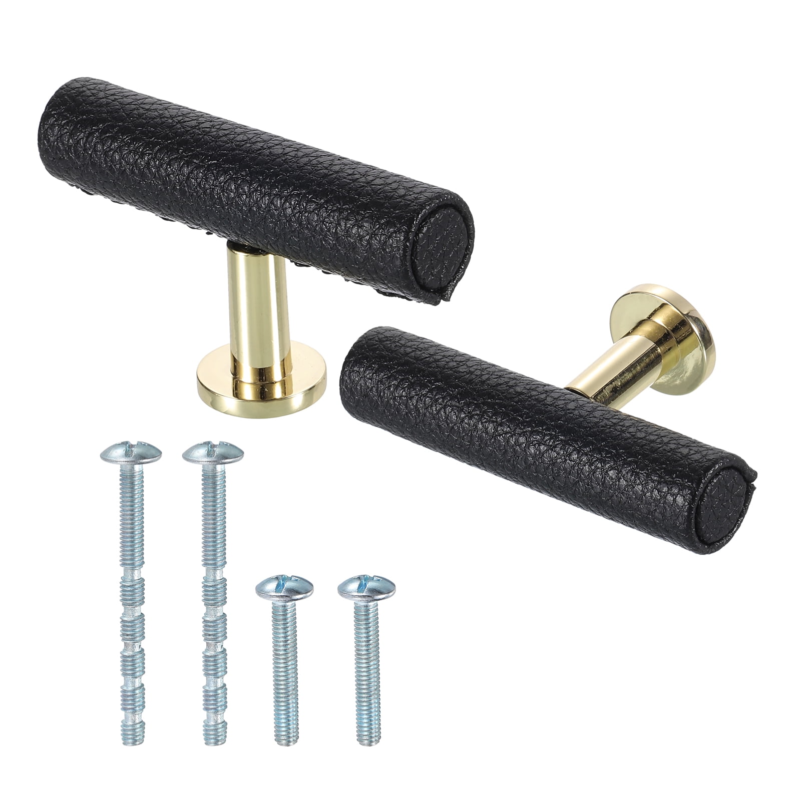 2pcs Leather Knobs, 6x1.6cm/2.4x0.6" T Leather Drawer Pulls