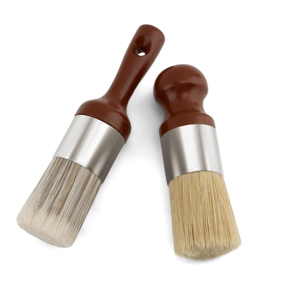 2pcs Leather Furniture Salve Brush, Wooden Handle Soft Nylon Bristles Wood Sofa Repair Cleaning Brushes for Leather Care and Home Car Interiors Cleaning Maintenance (Color:Brown)