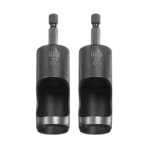 2pcs Leather Hollow Punch 1/4 Hex Shank for Drills, 22mm Dia Rotary Hole Punch for Leathercraft Working