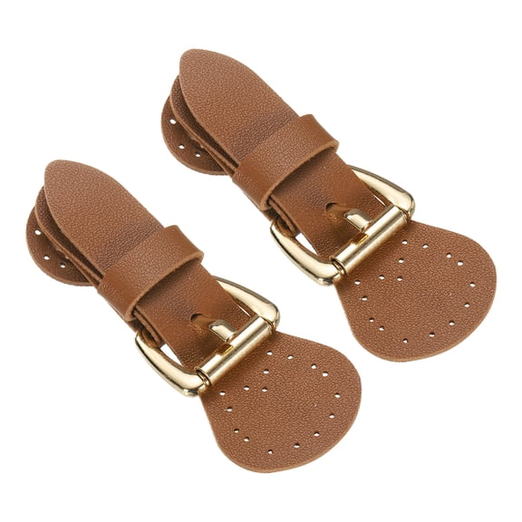2pcs Leather Magnetic Snap Buckle Lock, Sew on Toggle Closure Buckle, Snap Buttons Tab Buckle Fasteners Buttons Replacement for Pouches Jacket DIY Craft Sewing, Light Brown