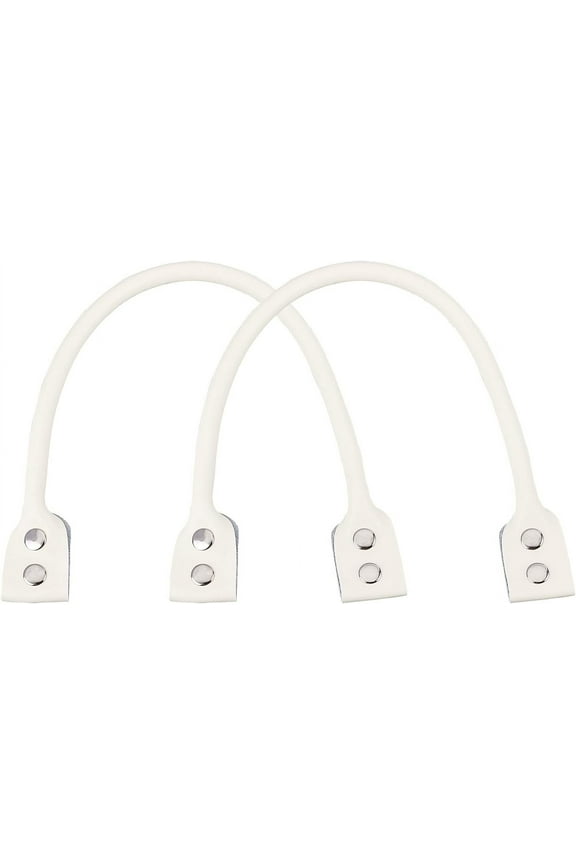 2pcs Leather Purse Handle 18.5inch Cowhide Leather Handbag Strap Handle Replacement Removable Shoulder Strap for Clutches Laptop Bag Briefcase Messenger Travel Satchel Creamy-White for DIY