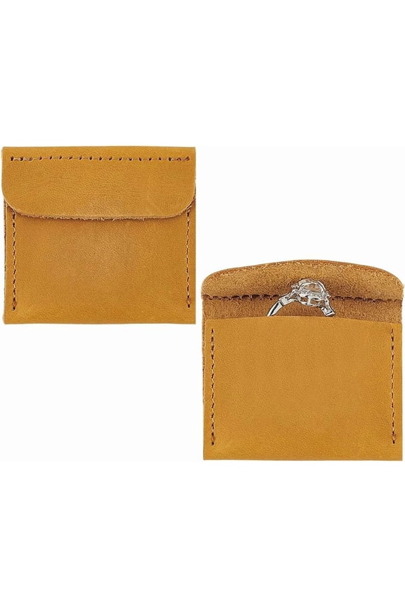 2pcs Leather Ring Pouch Engagement Pouch Proposal Ring Pouch with Lid Wedding Ring Protector Travel Ring Holder Coin Pouch Small Pouch