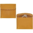 thumbnail image 1 of 2pcs Leather Ring Pouch Engagement Pouch Proposal Ring Pouch with Lid Wedding Ring Protector Travel Ring Holder Coin Pouch Small Pouch for Jewellery Storage 2.3x2.2 Sandy Brown, 1 of 6