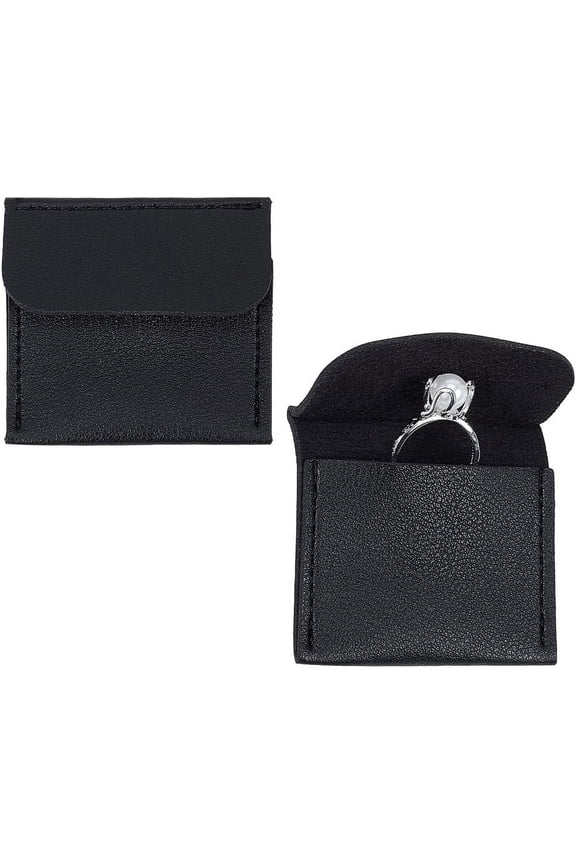 2pcs Leather Ring Pouch Engagement Ring Case Cowhide Leather Jewelry Storage Bags Small Vintage Ring Pouch Wedding Ring Holder