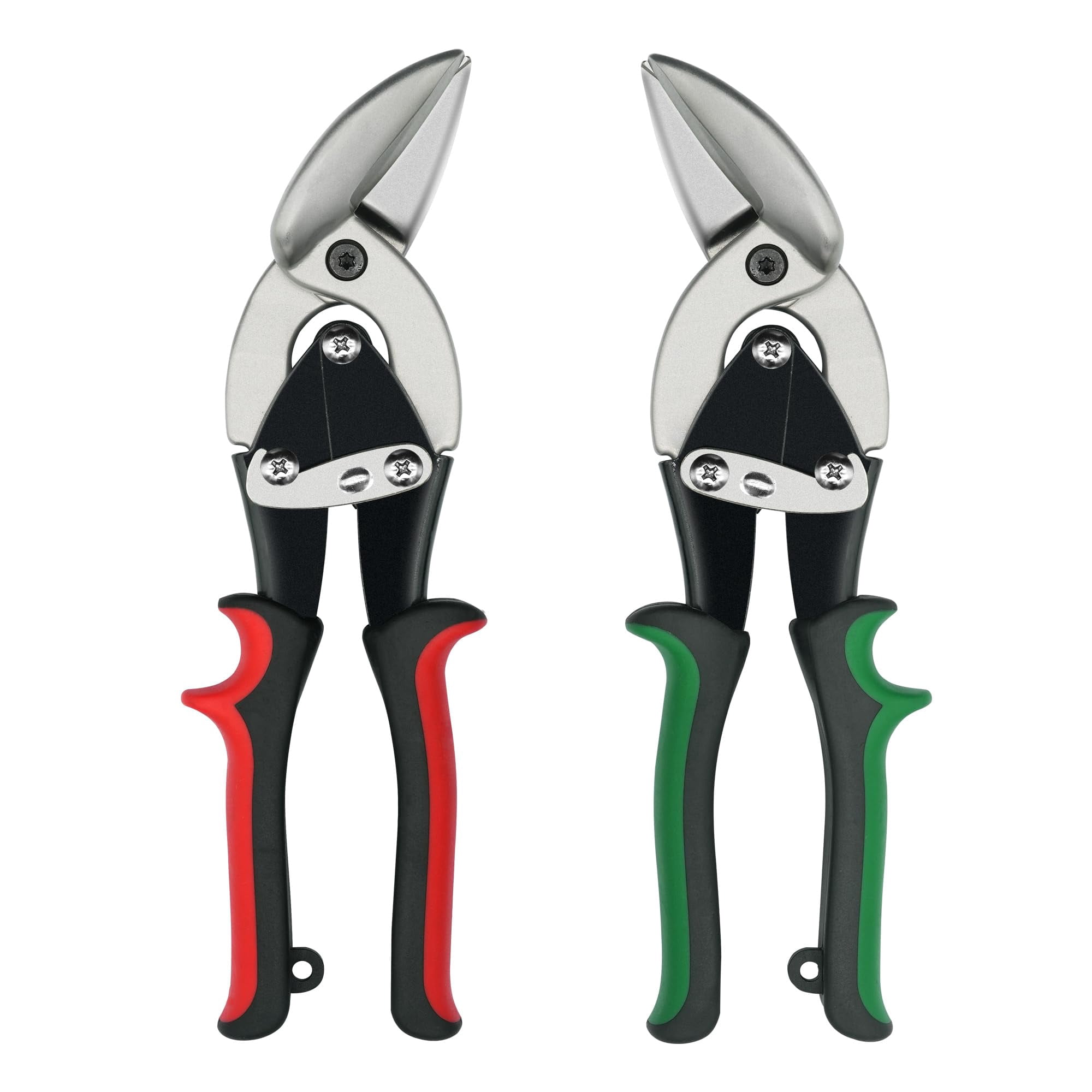 2pcs Left And Right Regular Tin Shears Metal With Comfort Grip Safety Lock Suitable For Thin  Moderately Hard Materials