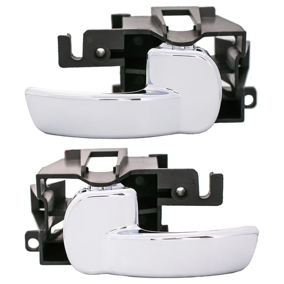 2pcs Left+Right Side (Front or Rear) Black/Chrome Lever Interior Door Handles Replacement Kit Pair Compatible With Nissan 05-12 Pathfinder 05-15 Xterra 05-19 Frontier