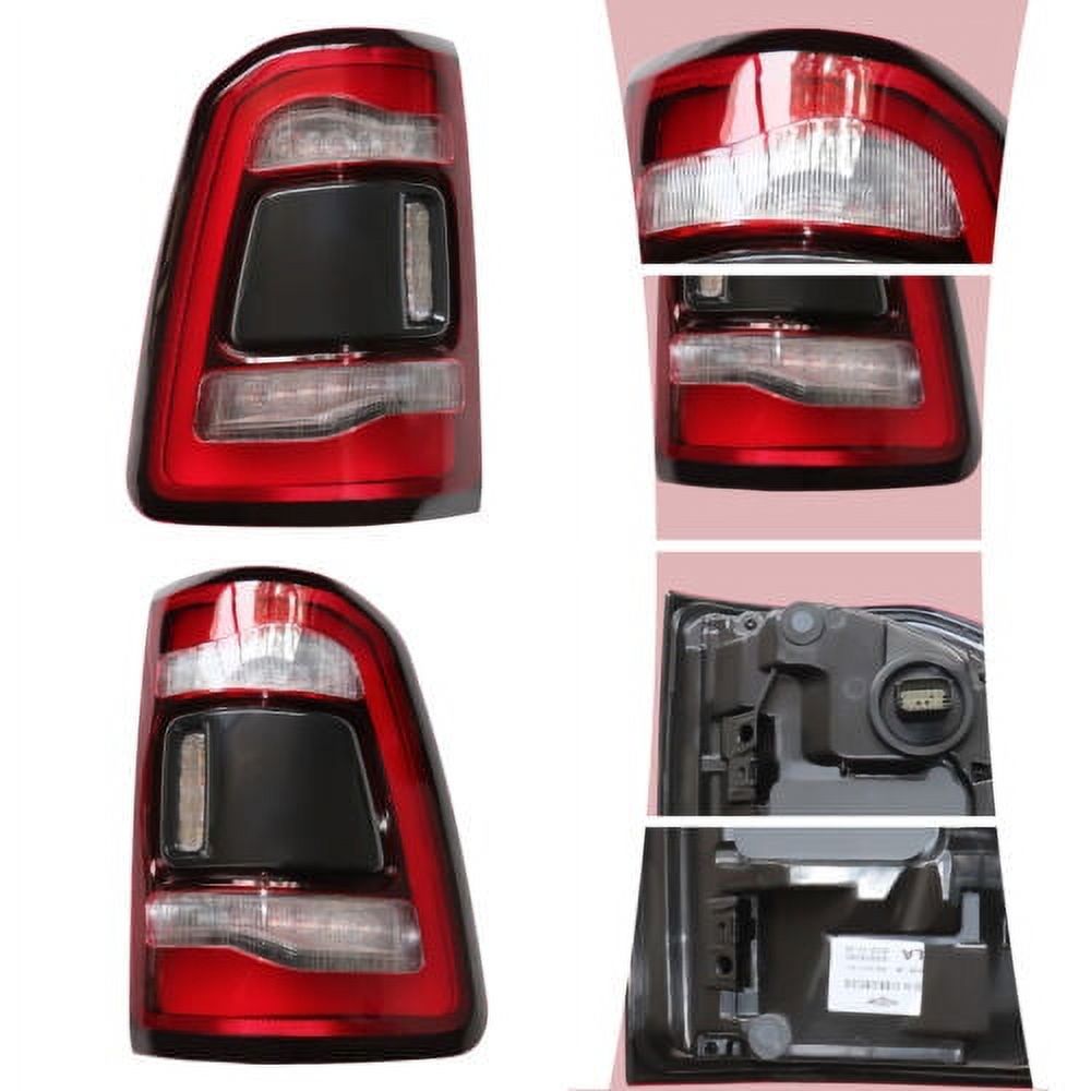 LED Tail Lights For Dodge Ram 1500 2019-2022 – Left & Right Pair, Red Lens/Black Housing