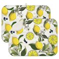 thumbnail image 1 of 2pcs Lemons and Flowers Kitchen Drying Mat Super Absorbent Microfiber Dish Pad Heat Resistant for Fresh Lemon Decor, 1 of 3