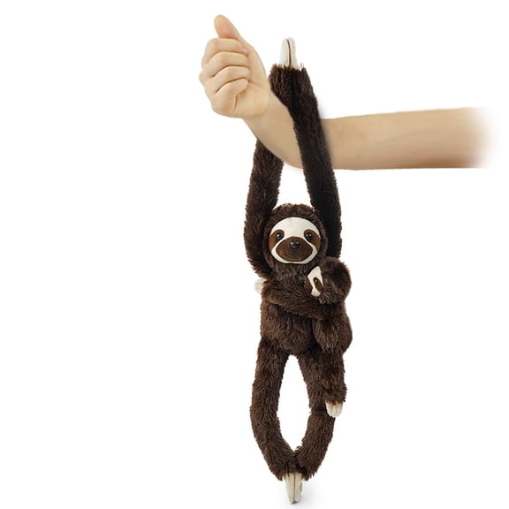 2pcs Lemur Hanging Stuffed Animal Mother with Baby Hangs Plush Toys, Hooks and Stuffed Animals with Rings for Kids, Gifts for Boys and Girls