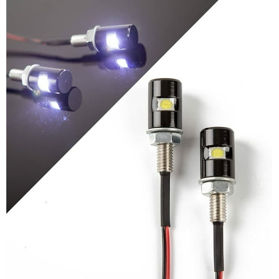 2pcs License Plate Light,Tag Screw Bolt Lamp,12V White LED Bulb for Car Motorcycle