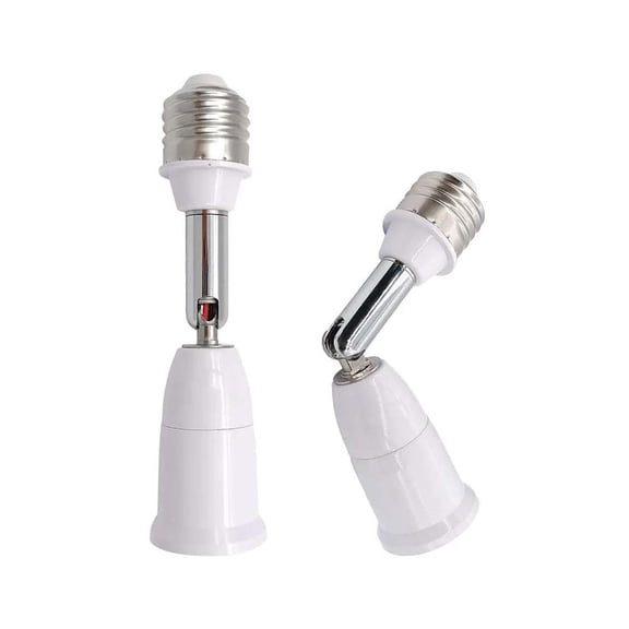 2pcs Light Bulb Socket Extender Bendable Socket Adapter Easy Install Bend RotateE27 to E27