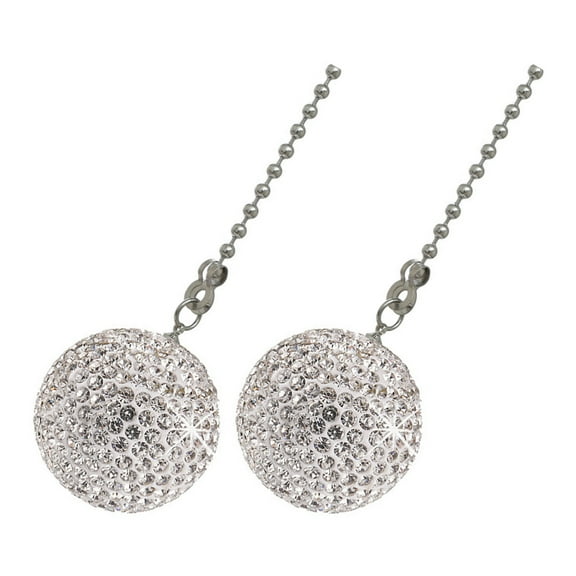 NIAIZEK Stainless Steel Decorative Fan Pull Chain with Crystals (2Pcs)