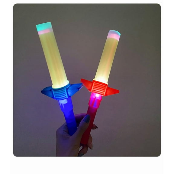 2pcs Light Up Toys - Electronic Glitter Sword. Retractable for fun. Party essential. Glow stick & gift toy. Adds excitement to any celebration.