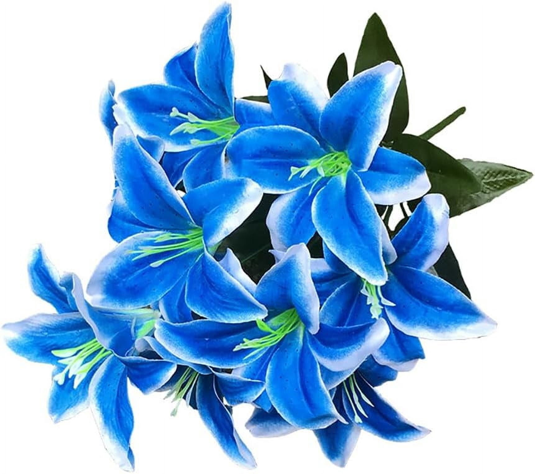 2pcs Lily Bouquet Flowers 10 Heads Real Touch Faux Lilies Flowers Blue  Tiger Lily Artificial Flower with Long Stem for Bridal, Wedding, Table  Centerpiece, Flower Arrangement - Walmart.com