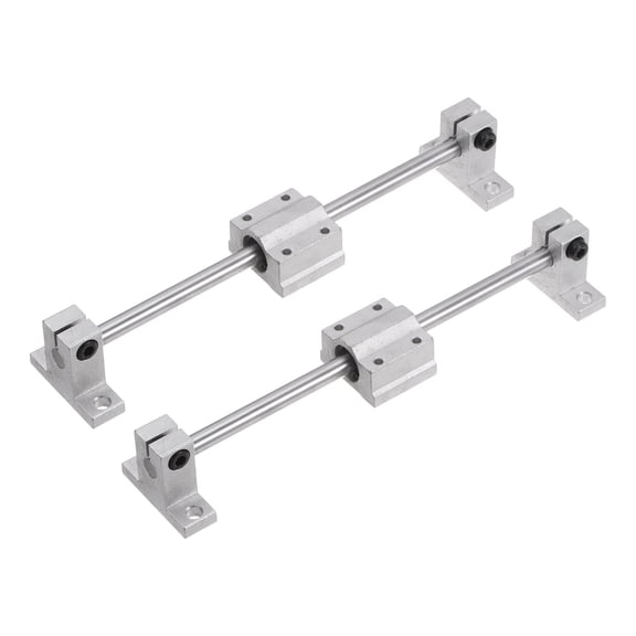 2pcs Linear Motion Rod 8mmx200mm Steel with 2pcs Bearing Block 4pcs Support