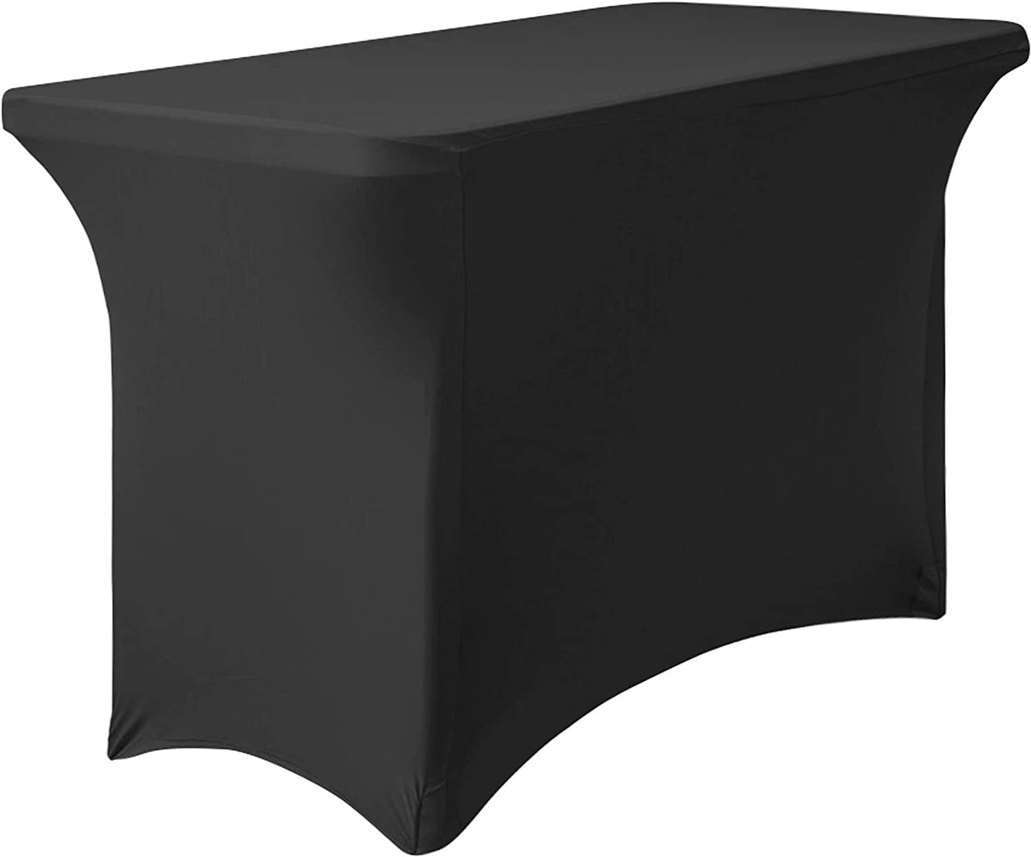 2pcs LinenTablecloth 6 ft. Stretch Tablecloth Black