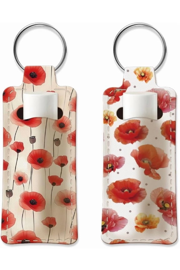 2pcs Lipstick Holder Keychain Lip Balm Holders Elastic Diving Fabric Keychain for Chapstick Colorful DIY