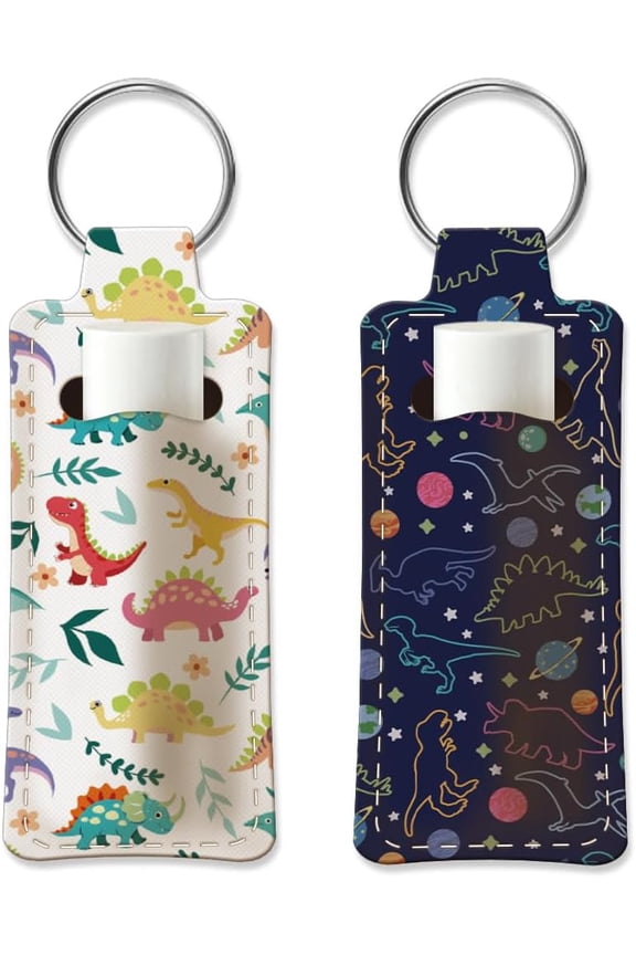 2pcs Lipstick Holder Keychain Lip Balm Holders Elastic Diving Fabric Lipstick Keychain Holder for Chapstick Colorful DIY