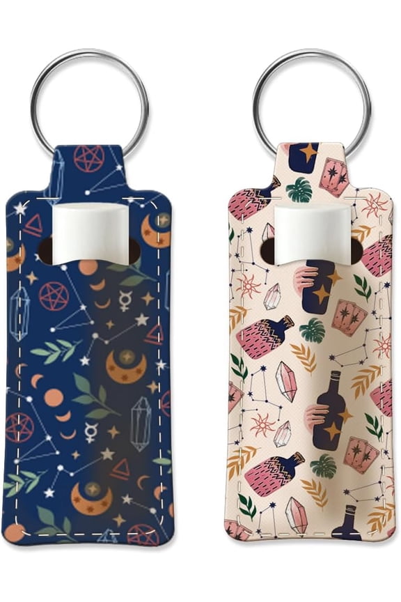 2pcs Lipstick Holder Keychain Lip Balm Holders Elastic Diving Fabric Lipstick Keychain Key Ring Holder for Chapstick diy