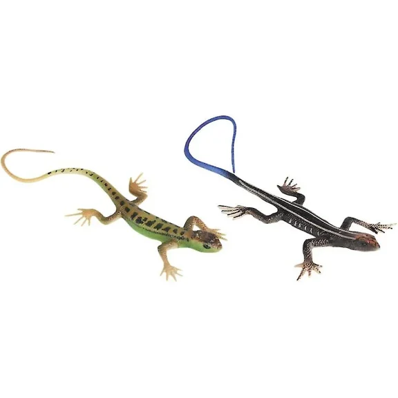 2pcs Lizard Decorations Plastic Lizard Models Lizard Toys Halloween Party Props Green Blue