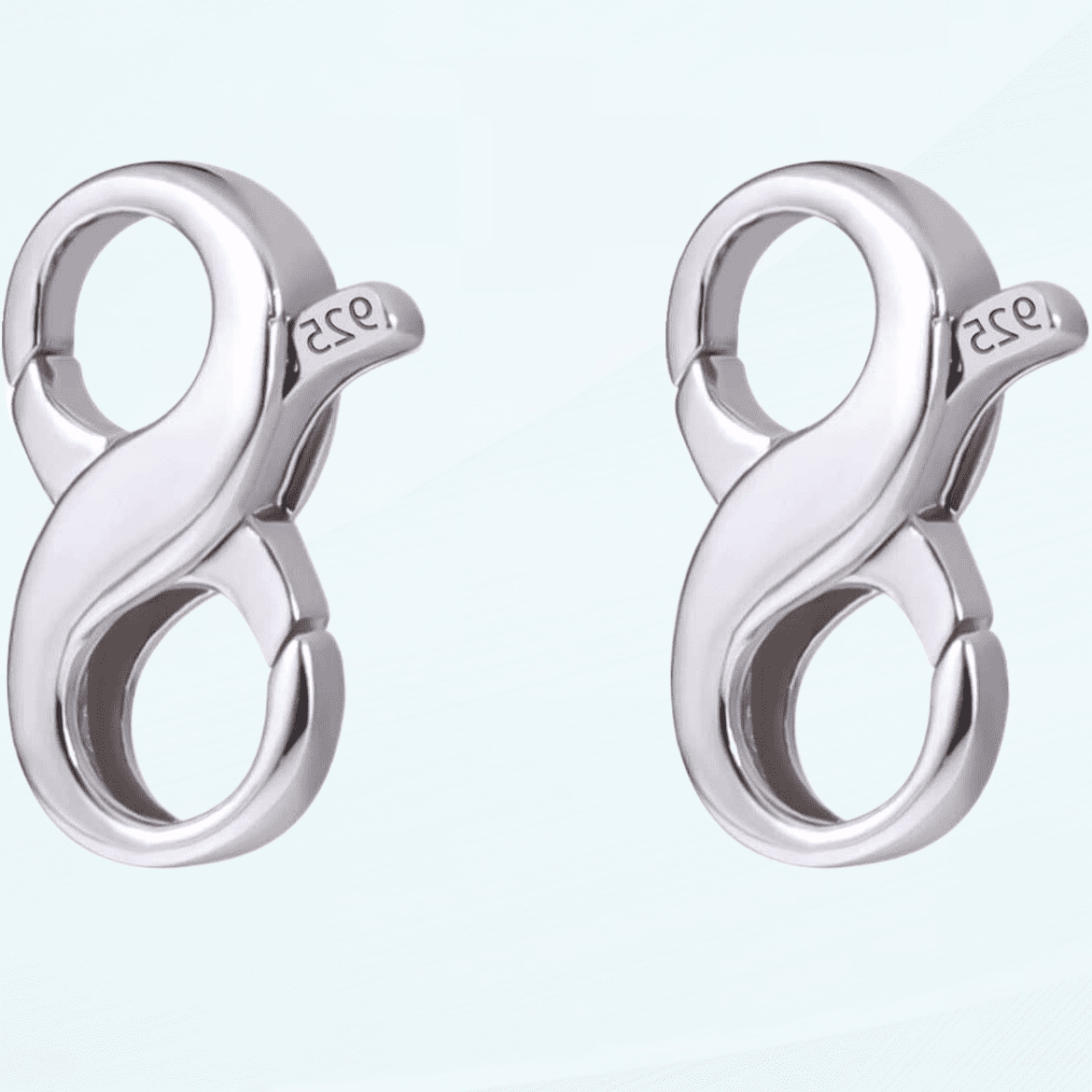 2pcs Lobster Clasp, Jewelry Clasp Double Opening Lobster Clasp Necklace Shortener 925 Sterling Silver Jewelry Making Supplies Clasp Repair Kit (0.49x0.24inch)