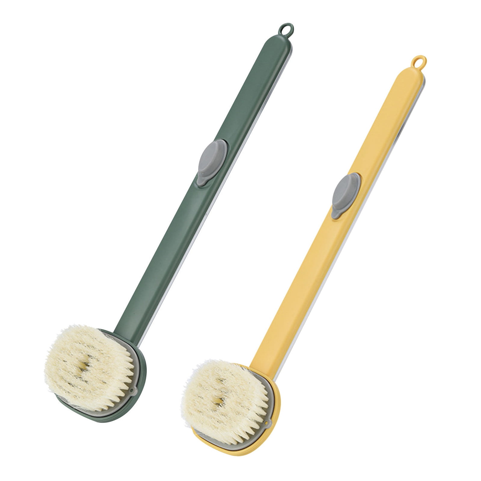 2pcs Long Handle Bath Massage Cleaning Brush,shower Puffs For Body