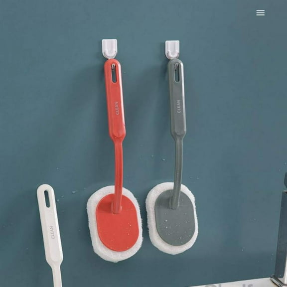 2pcs Long Handle Sponge Wipe Cleaning Brush Bathtub Sponge Brush Floor Tile Brush Sponge Cleaning Brush Sponge Scouring Pad