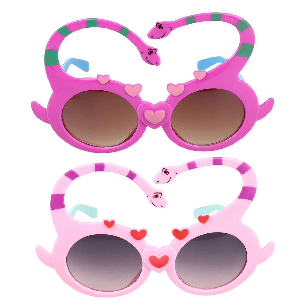 2pcs Long Neck Dinosaurs Sunglasses Cartoon Party Prop Dinosaur Eye