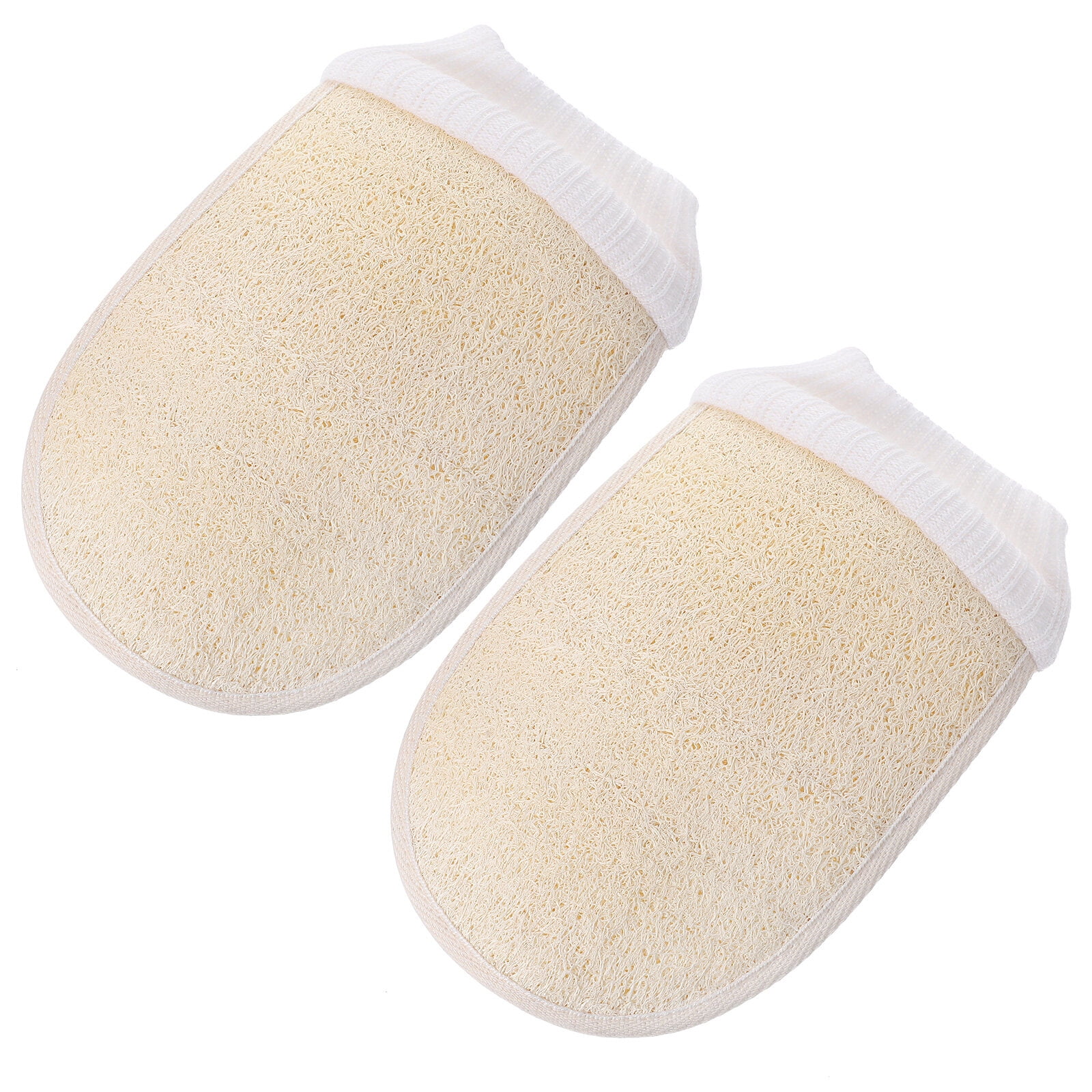 2pcs Loofah Exfoliating Gloves Exfoliating Body Mitts Loofah Body Scrubbers