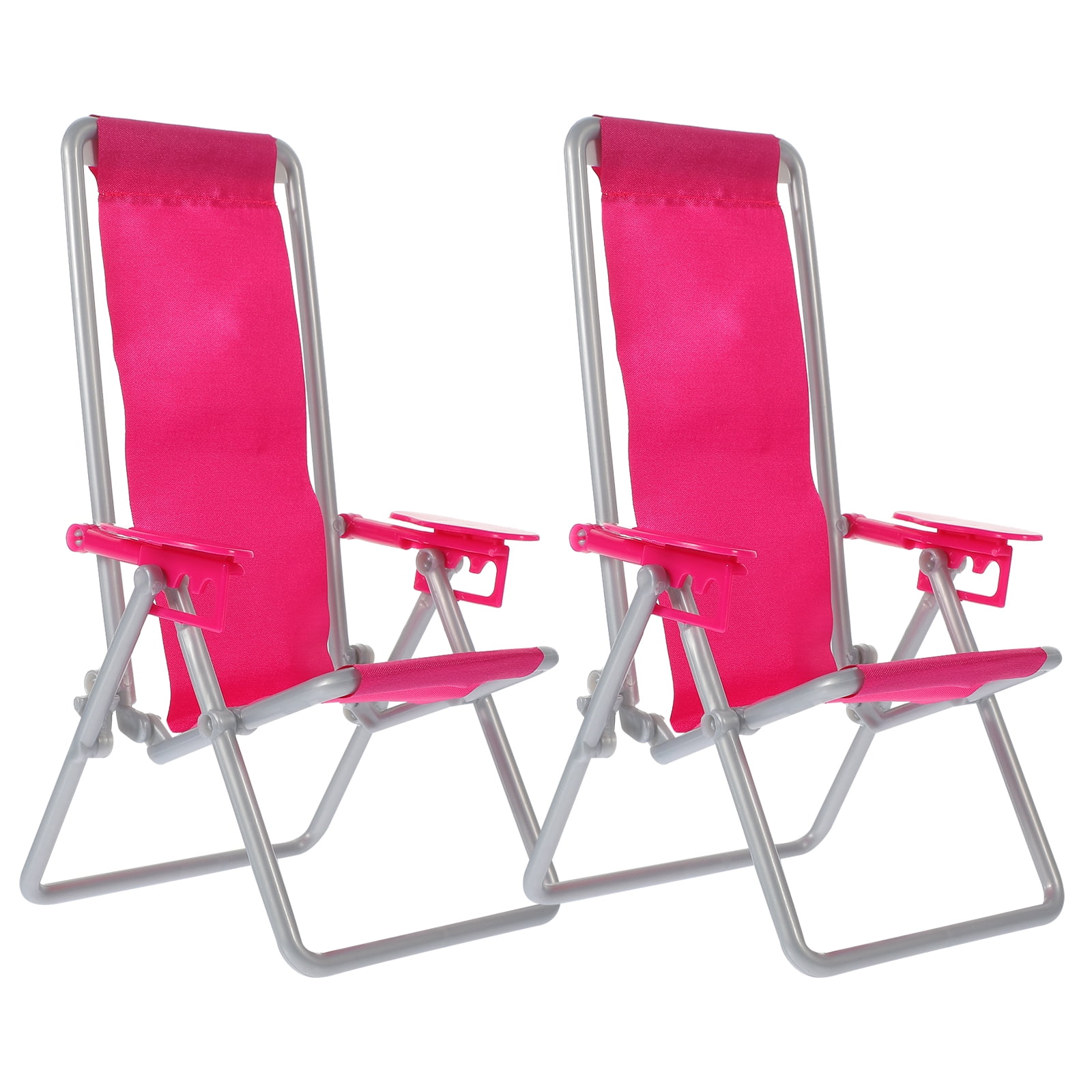2pcs Lounge Chair Tiny Little Folding Sunbath Chair Miniature Outdoor Coastal Lounge Model Photo Prop for Children Kids (Mini Toy Chair)