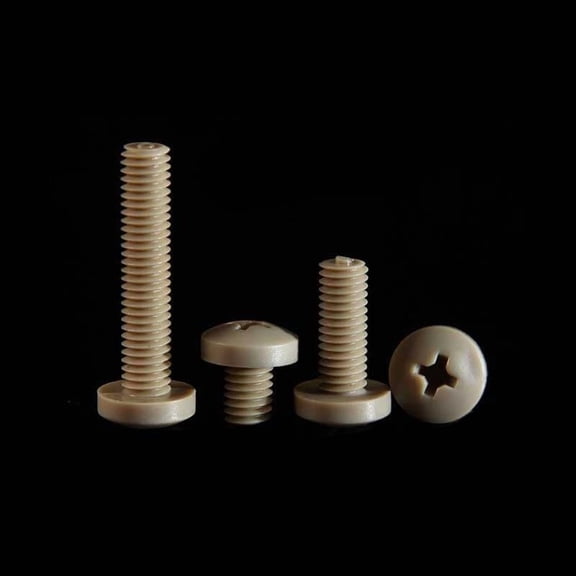 2pcs M1.2 M1.4 M1.6 M2 M2.5 M2.6 M3 PEEK Socket Pan Round Head Insulation Plastic Screws Bolts Cross Screw Bolt Nails - (Size: M2x16mm)