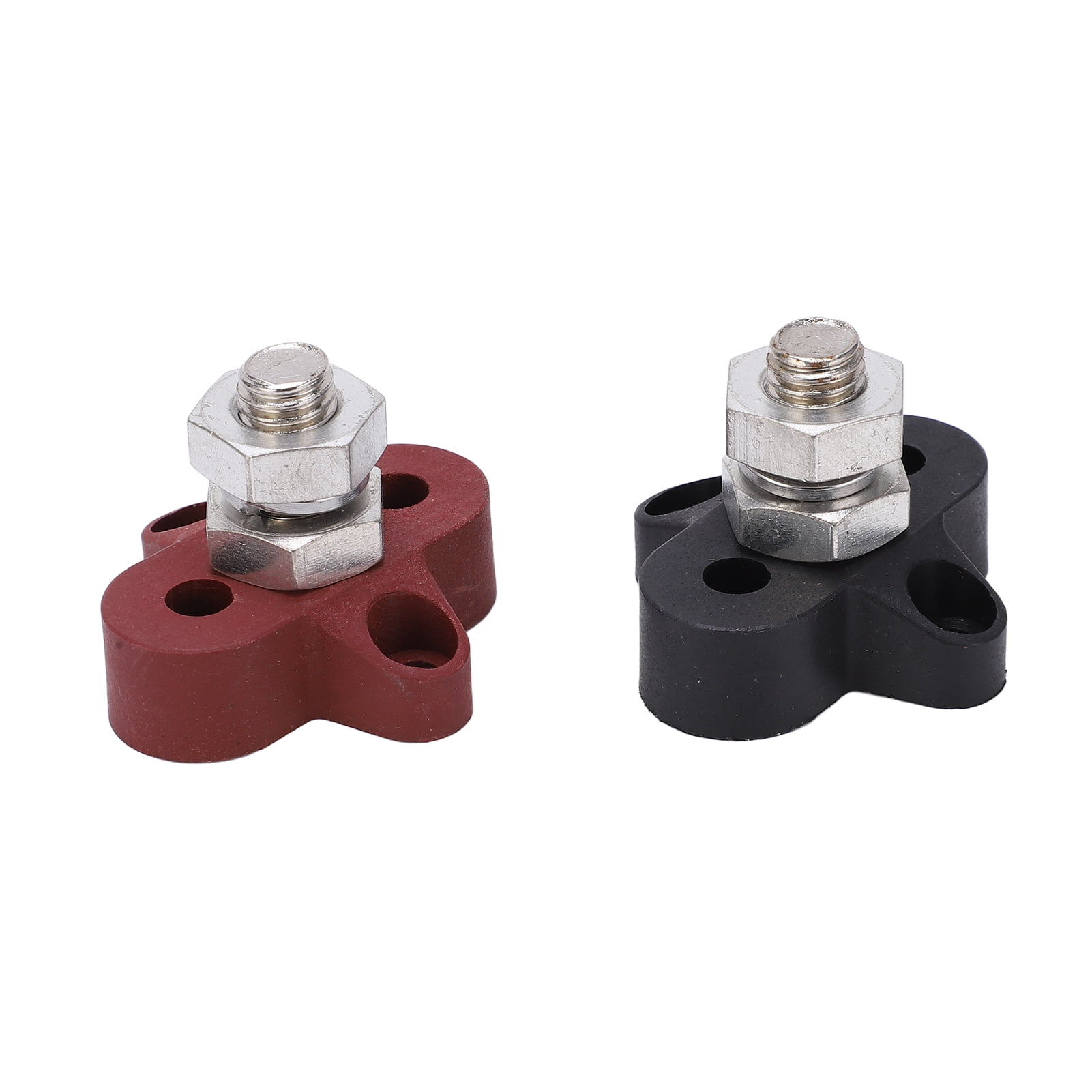 2pcs M10 Battery Power Junction Post Block Insulated Metal Terminal Stud DC48V Maximum for Cars