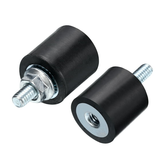 2pcs M4x10mm Thread Studs Rubber Shock Zinc Plated 40x30mm Male Female 2pcs M4 Lock Nuts