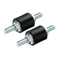 thumbnail image 1 of 2pcs M5x15mm Thread Studs Rubber Shock Zinc Plated 15x15mm Male 4pcs M5 Lock Nuts, 1 of 6