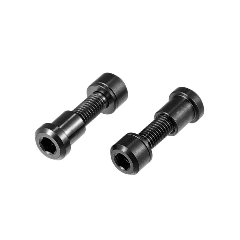 2pcs M5x18mm Titanium Alloy Bicycle Stem Bolts Hex Socket Head Cap with Steerer Clamp Nut for BMX Black