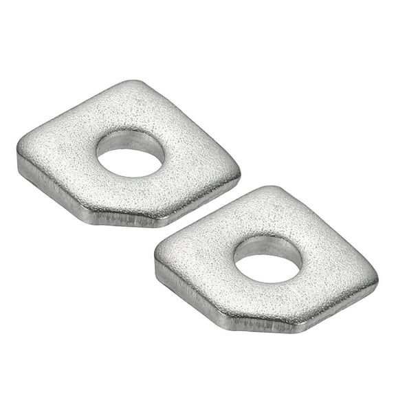 2pcs M6 Beveled Square Washers, 6x16mm Missing Angle Square Beveled Washers Bearing Strut Plate Flat Spacer 304 Stainless Steel for Bolts Wedge Shim Leveling Fastener Nut Gasket