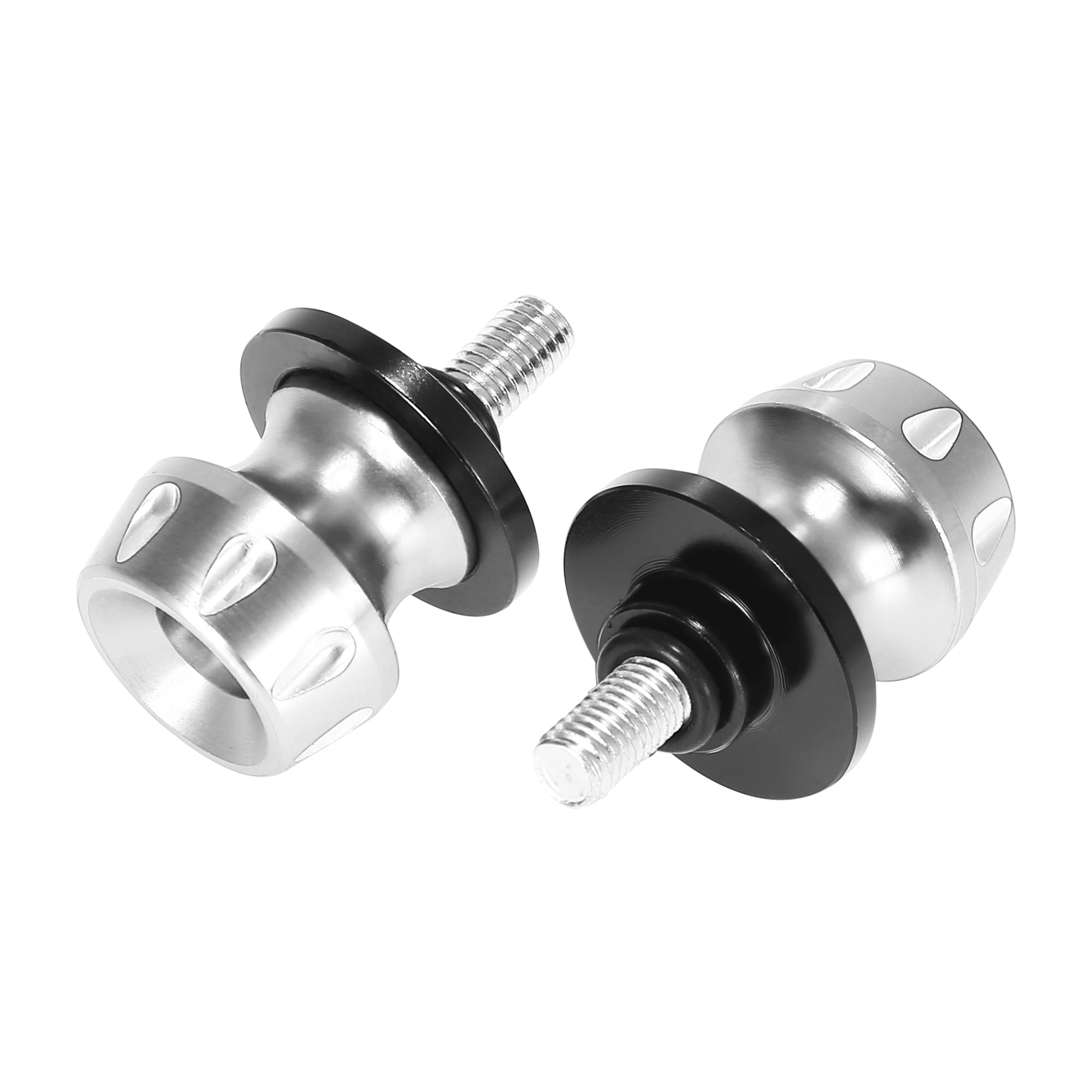 2pcs M8x1.25 Silver Tone Aluminum Alloy Motorbike Swing Arm Spools Sliders Stand for Honda for Suzuki